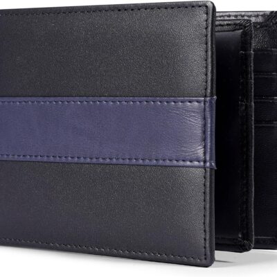 Genuine Leather RFID Wallet for Mens, Mens Bifold Wallet with 16 Card Holder 1 ID Window Gift for Him
